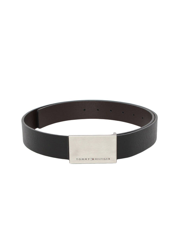 Tommy Hilfiger Unisex Black & Brown Textured Reversible Leather Belt