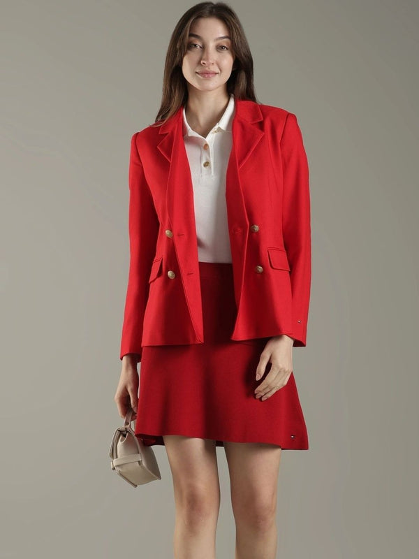 Tommy Hilfiger Notched Lapel Double-Breasted Blazer