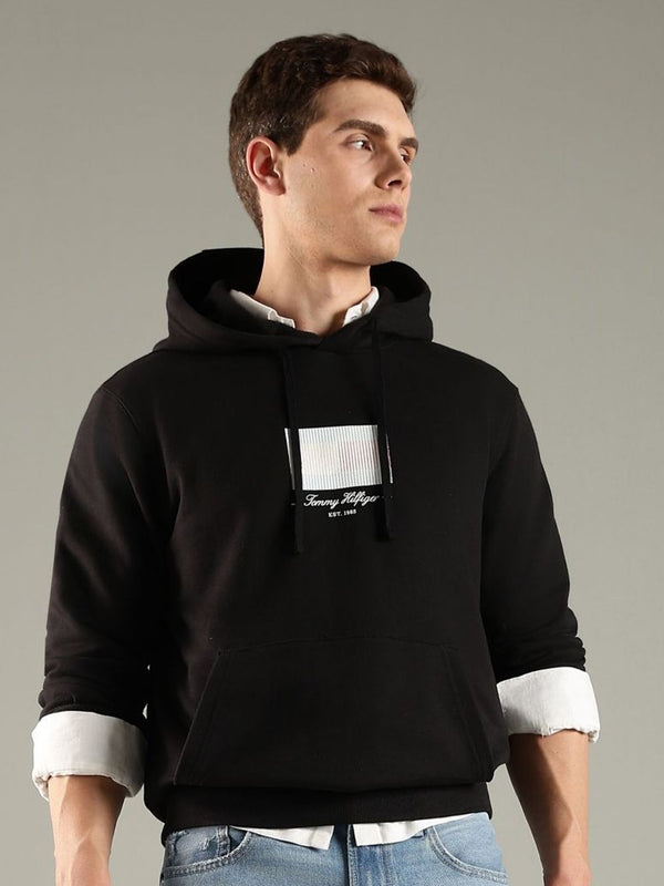 Tommy Hilfiger Men Printed Hooded Pullover Sweatshirt