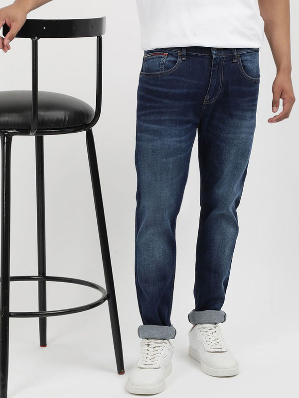 Tommy Hilfiger Men Slim Fit Mid-Rise Heavy Fade Stretchable Jeans