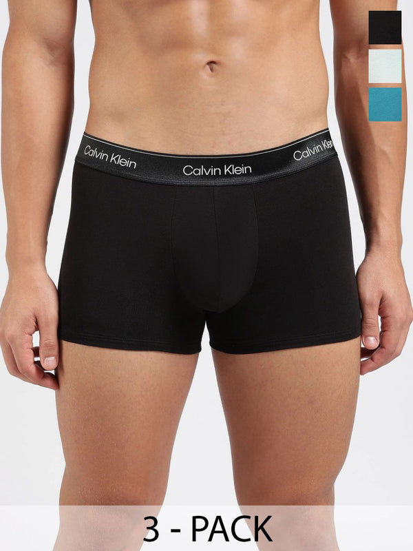 Calvin Klein Underwear Pack Of 3 Solid Mid Rise Trunks
