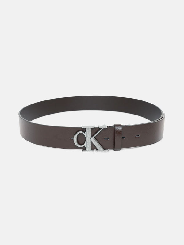 Calvin Klein Brown Solid Leather Classic Belt