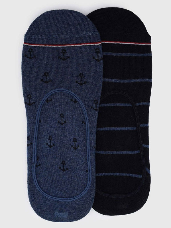 Tommy Hilfiger Pack Of 2 Patterned Shoe Liners-Length Socks