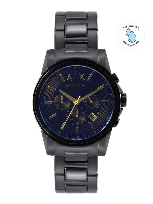 Armani Exchange Men Black Dial Bracelet Style Straps Analogue Multi Function Watch AX2513