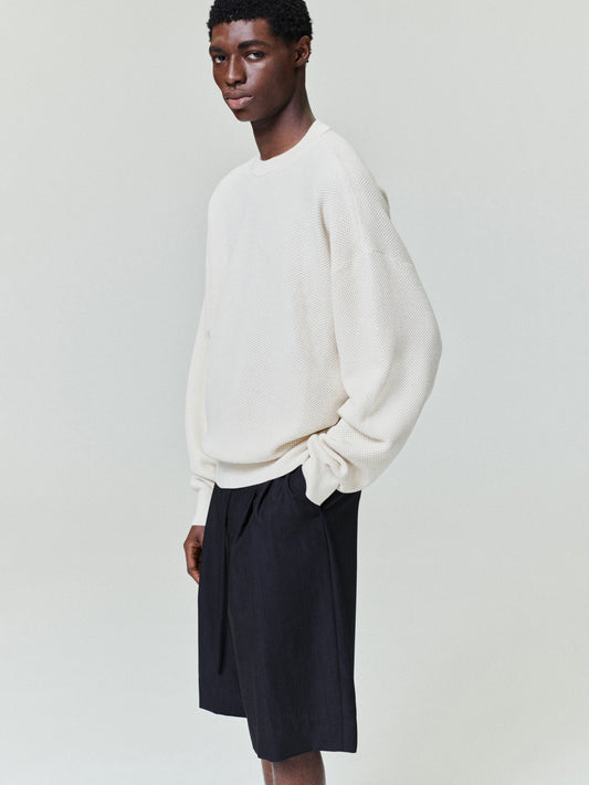 Wool Cotton Sport Mesh Knit Sweater