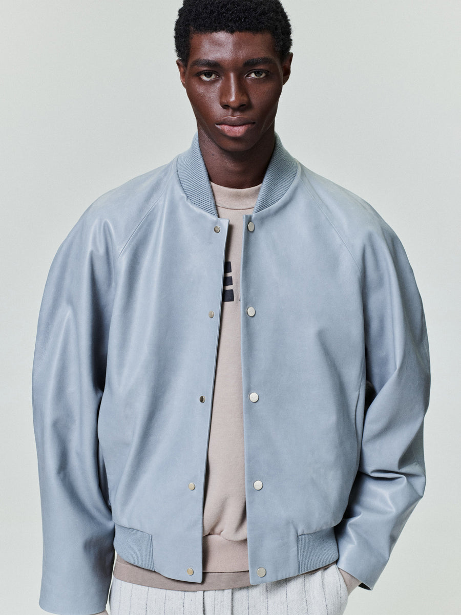 Leather 9 Raglan Bomber Jacket