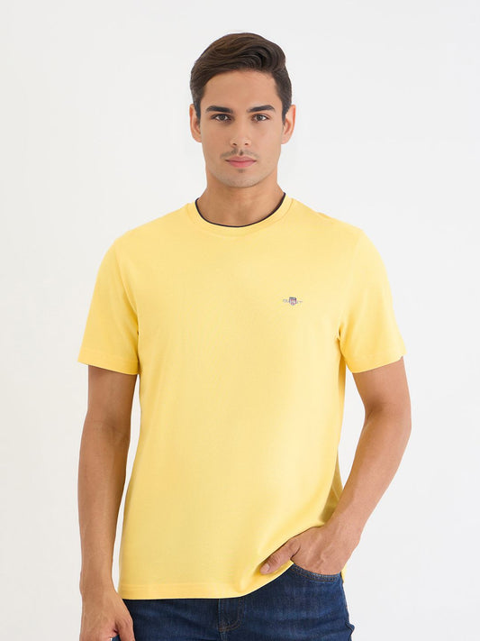 GANT Men Solid Round Neck T-Shirt