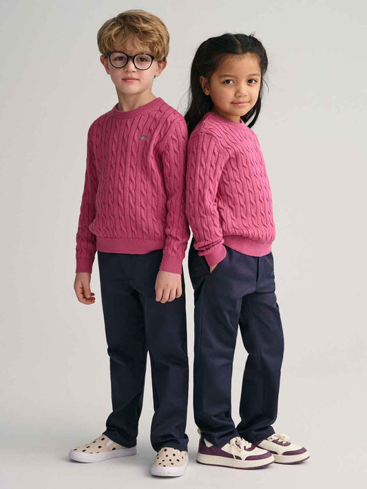 GANT Unisex Cable Knit Cotton Pullover Sweaters