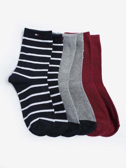 Tommy Hilfiger Boys 3-Pcs Striped Ankle-Length Socks