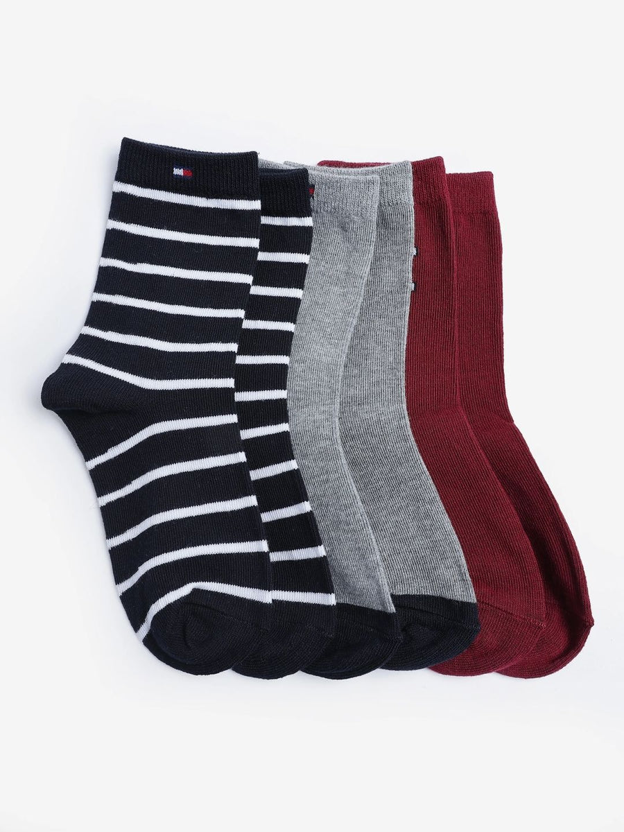 Tommy Hilfiger Boys 3-Pcs Striped Ankle-Length Socks