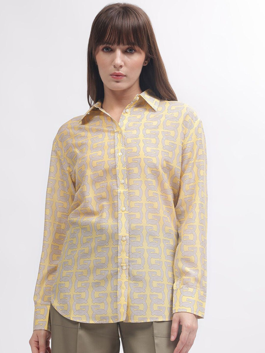 GANT Printed Spread Collar Relaxed Fit Shirt