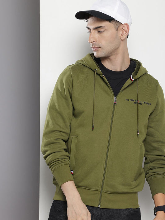 Tommy Hilfiger Brand Logo Embroidered Detail Hooded Sweatshirt