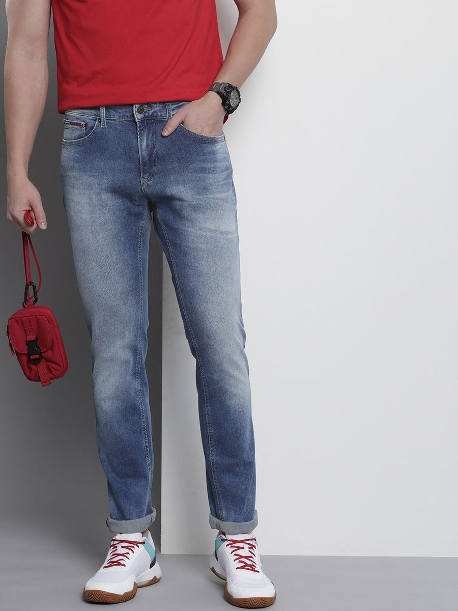 Tommy Hilfiger Men Mid-Rise Scanton Slim Fit Heavy Fade Stretchable Jeans