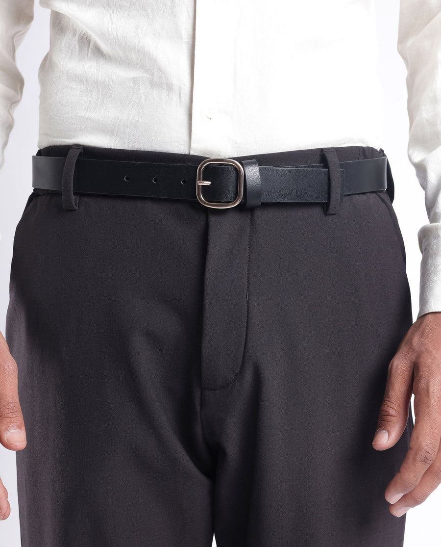 Rare Rabbit Men's Alley Black Belt Leather