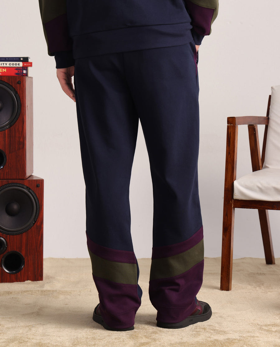 Rare Rabbit Men's Armon-1 Navy Plain Regular Fit Track Pant