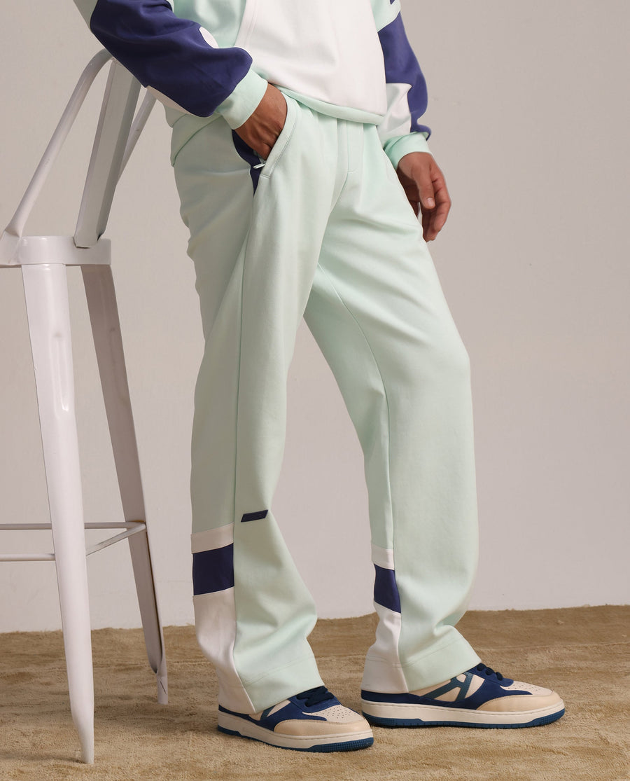 Rare Rabbit Men's Armon-2 Pastel Green Cotton Printed Regular Fit Track Pant