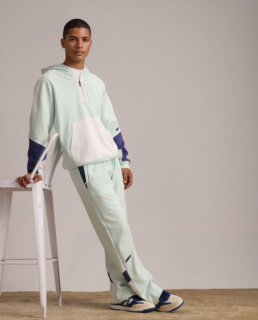 Rare Rabbit Men's Armon-2 Pastel Green Cotton Printed Regular Fit Track Pant