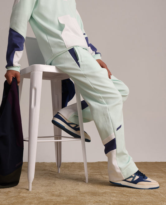 Rare Rabbit Men's Armon-2 Pastel Green Cotton Printed Regular Fit Track Pant