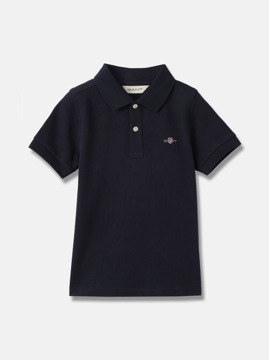 GANT Boys Solid Polo Collar Cotton T-shirt