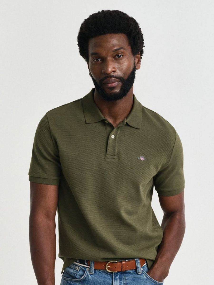 GANT Men Solid Polo Collar Cotton T-shirt