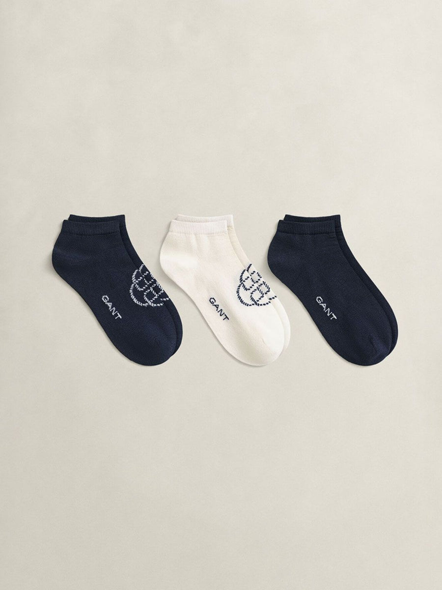 Gant Women Multicolour Printed Ankle Length Monogram Socks Pack of 3