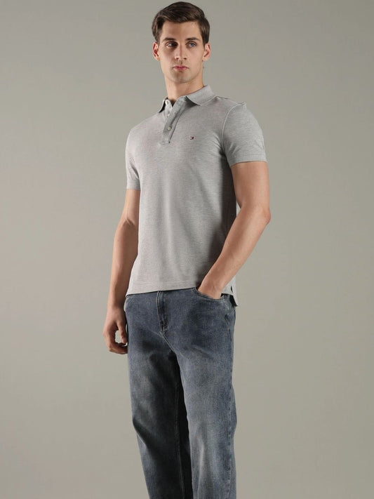 Tommy Hilfiger Men Brand Logo Polo Collar Slim Fit T-shirt