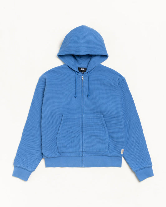 DOUBLE LAYER WAFFLE ZIP HOODIE