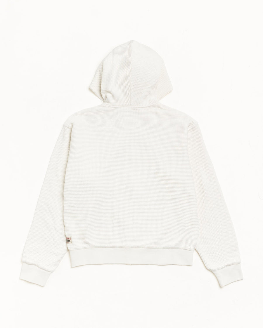 DOUBLE LAYER WAFFLE ZIP HOODIE