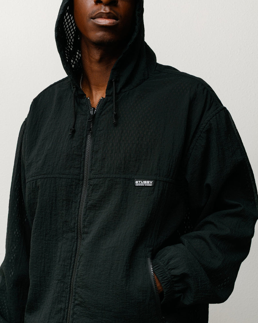 LAYERED MESH HOODED JACKET