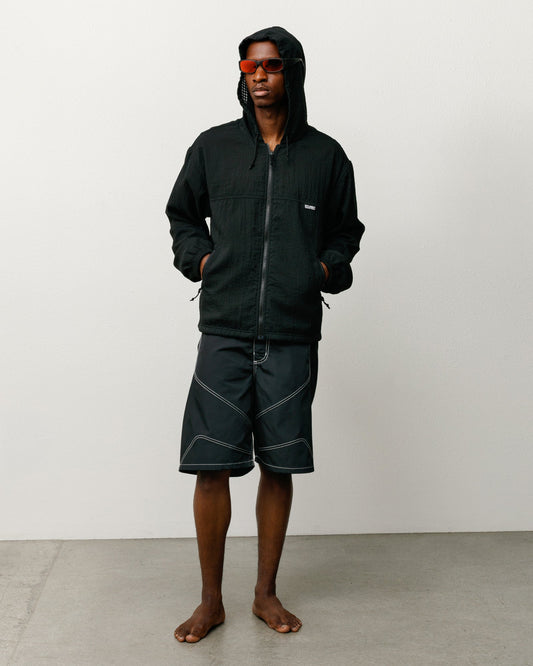 LAYERED MESH HOODED JACKET