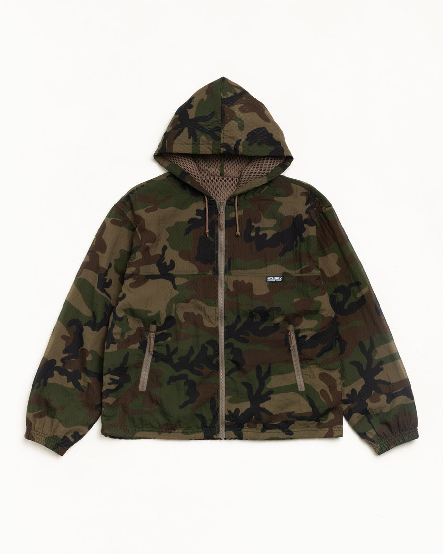 LAYERED MESH HOODED JACKET