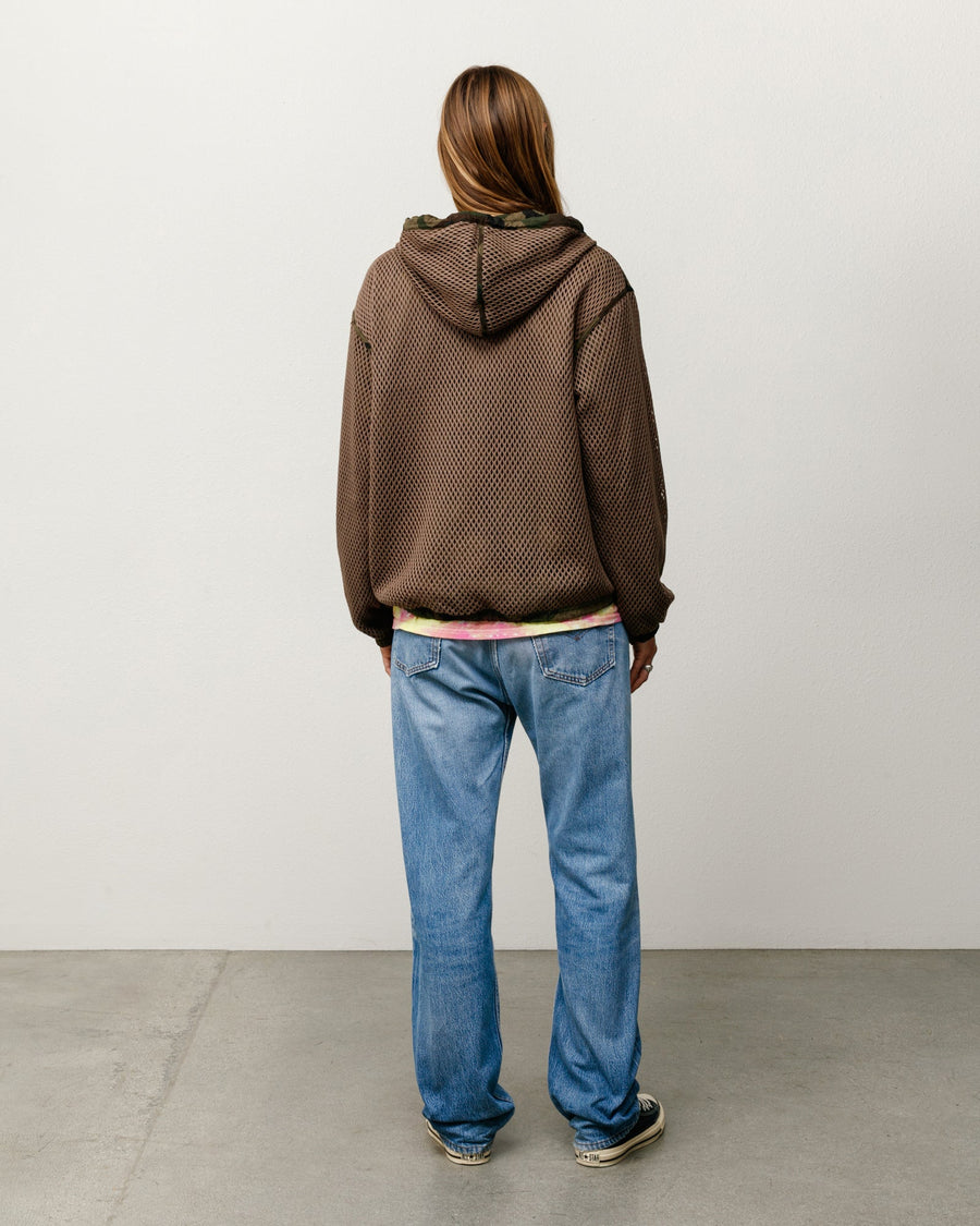 LAYERED MESH HOODED JACKET