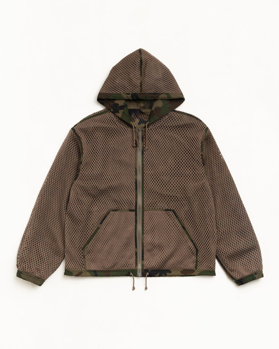 LAYERED MESH HOODED JACKET