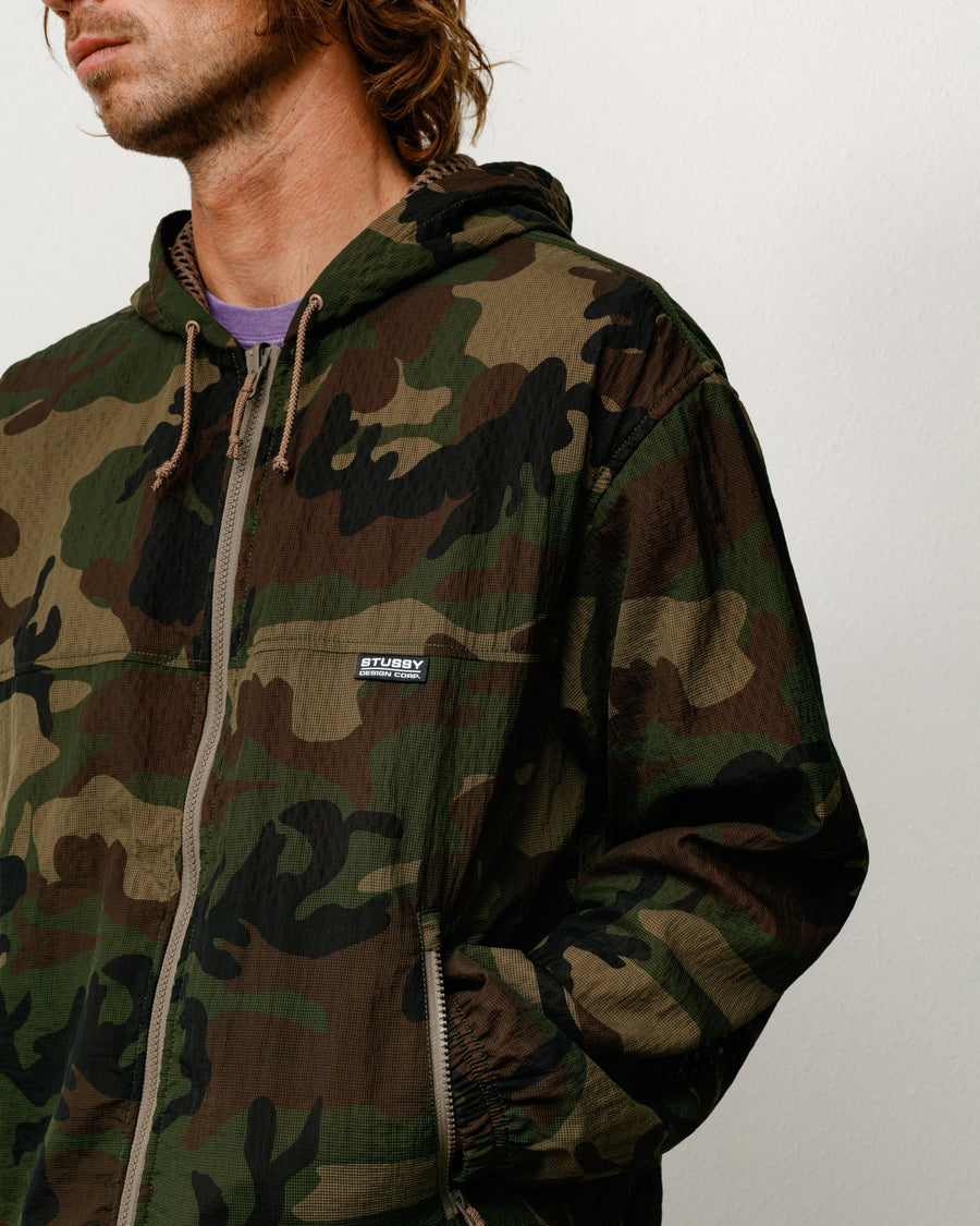 LAYERED MESH HOODED JACKET