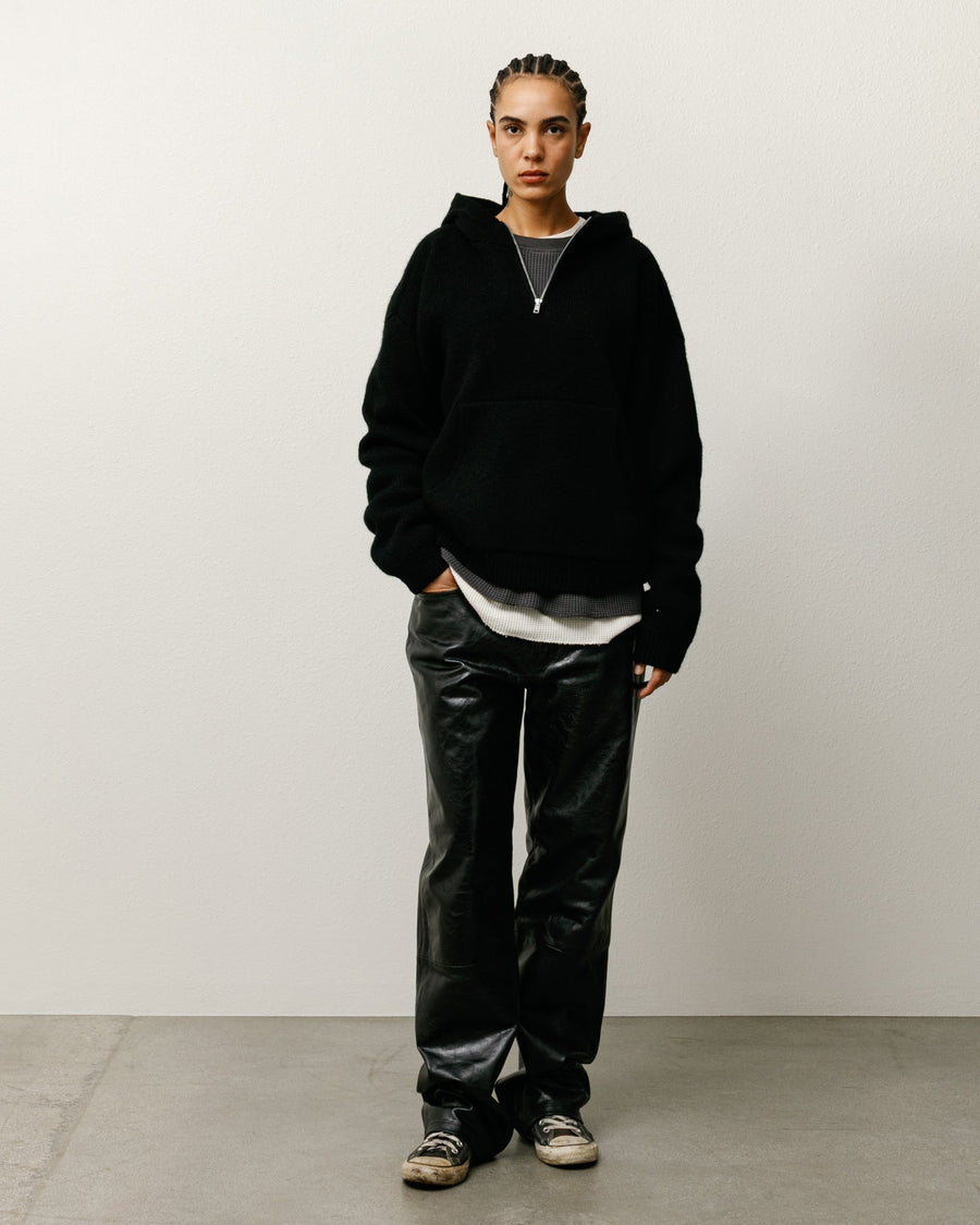 QUARTER ZIP KNIT HOODIE