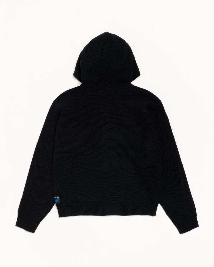 TEXTURED ZIP HOODED SWEATER