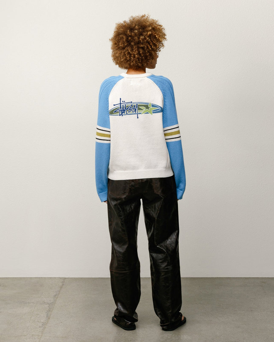 STRIPE RAGLAN CREW