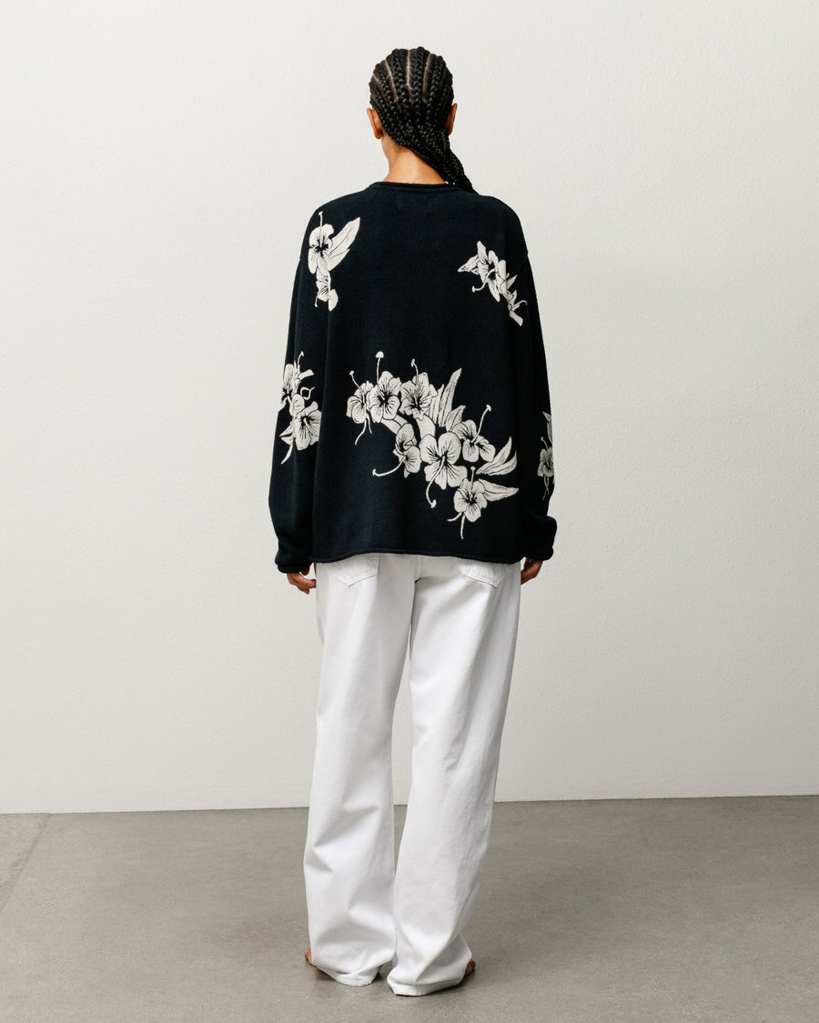 FLORAL ROLL NECK SWEATER