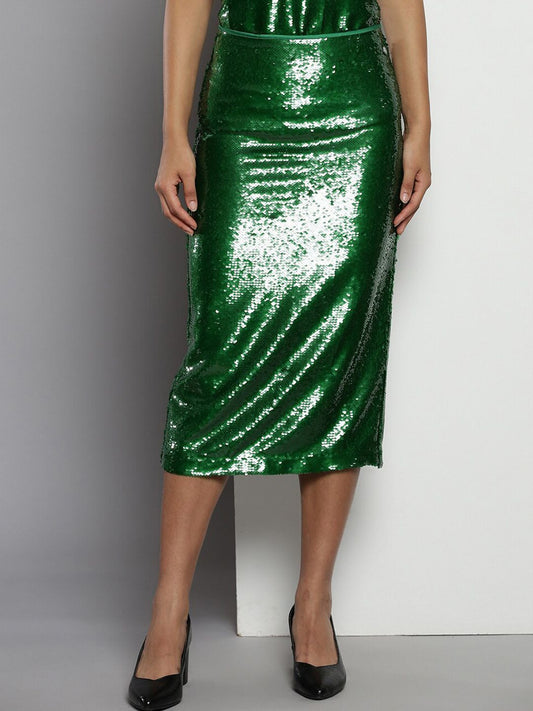 Tommy Hilfiger Embellished Sequinned Pencil Midi Skirts