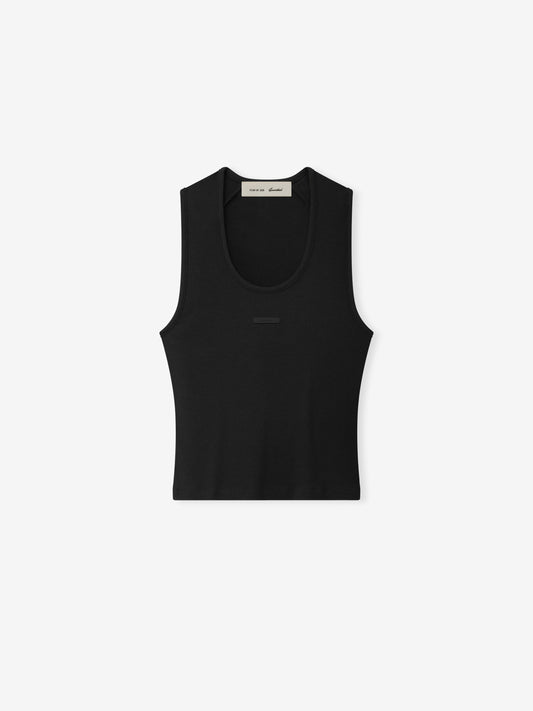 Womens Rib Knit Fitted Tank