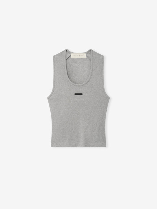 Womens Rib Knit Fitted Tank