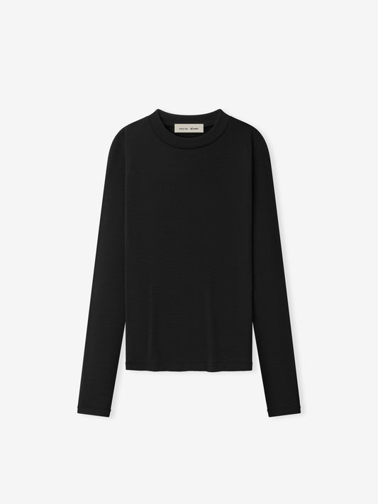 Womens Rib Fitted Long Sleeve Tee