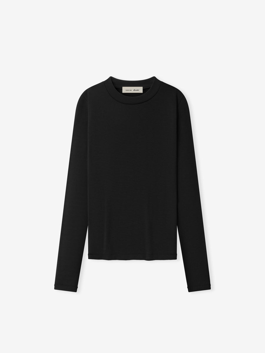 Womens Rib Fitted Long Sleeve Tee