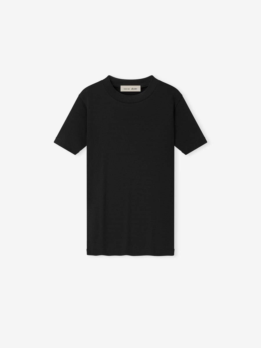 Womens Rib Fitted Short Sleeve Tee