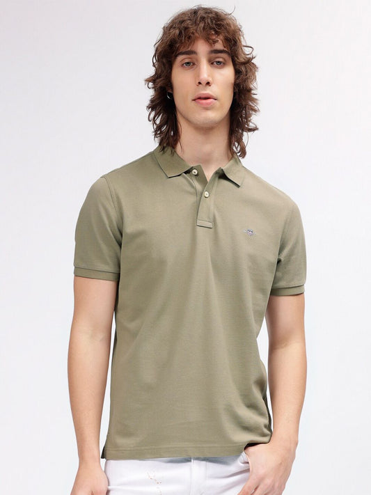 GANT Solid Polo Collar Regular Fit T-Shirt