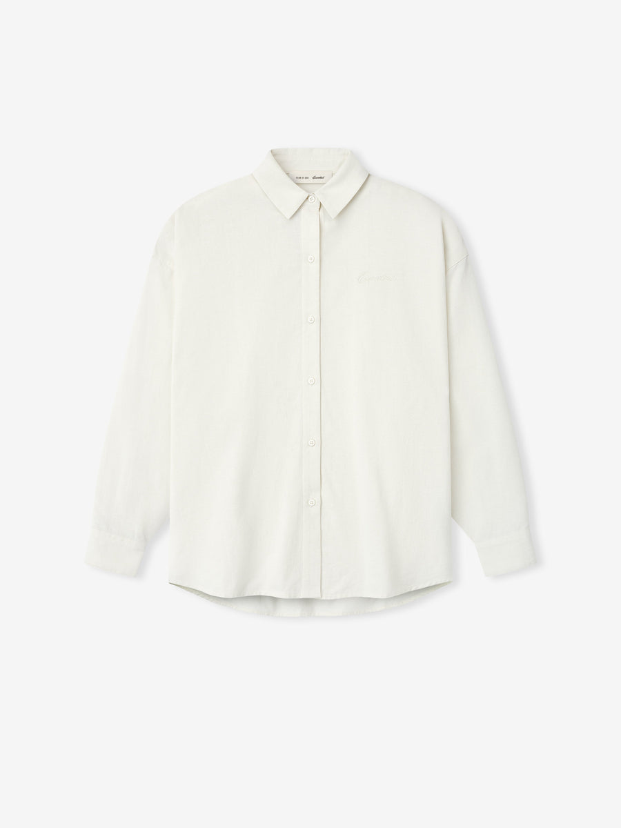 Womens Cotton Oxford Signature Button Up Shirt