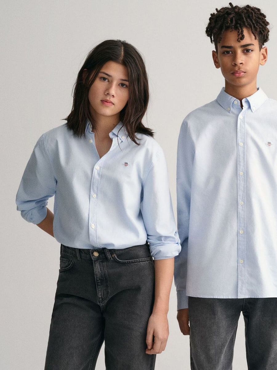 GANT Unisex Relaxed Fit Solid Button-Down Collar Cotton Casual Shirt