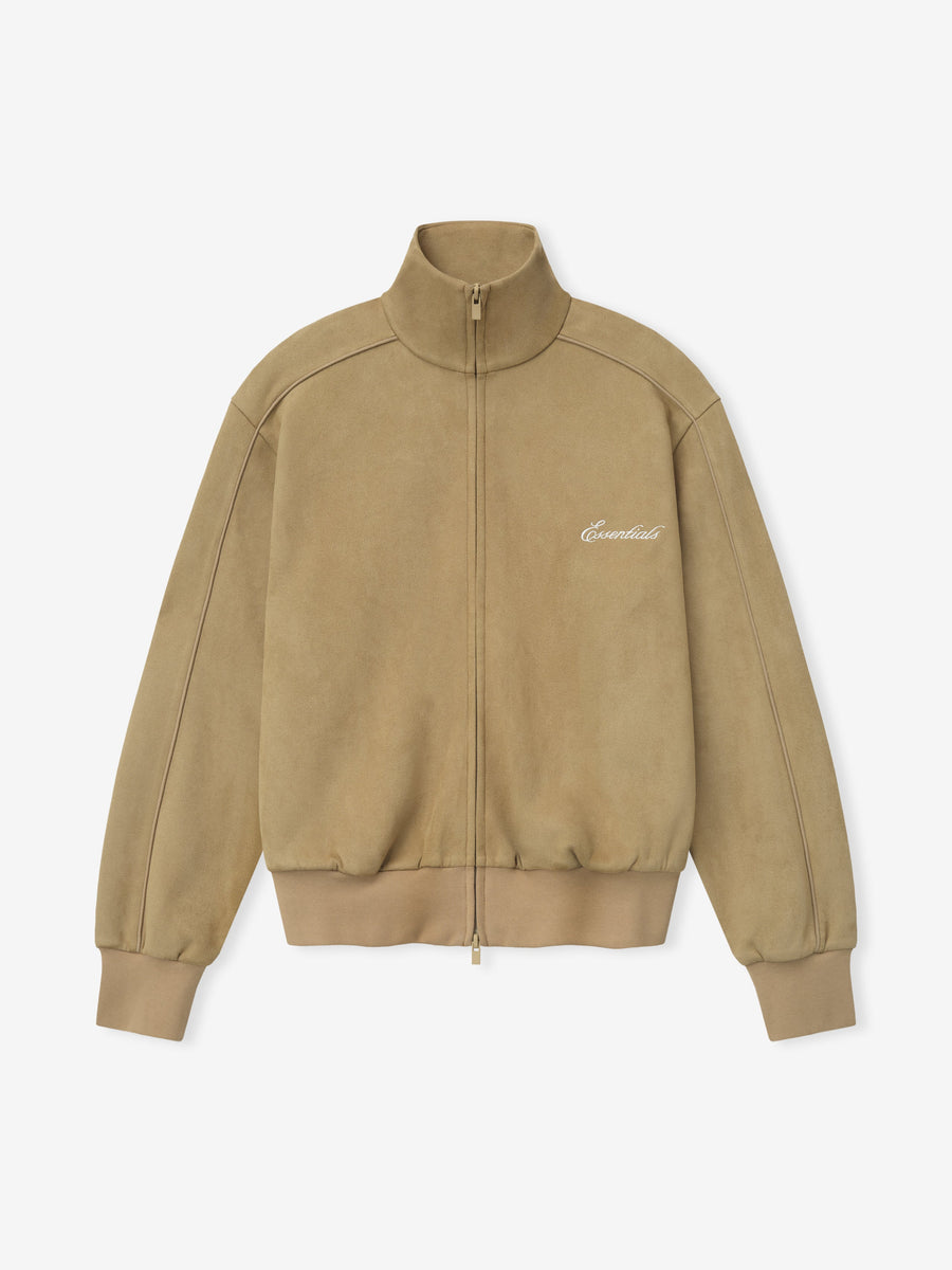 Womens Suede Fleece Signature Vintage Track Jacket