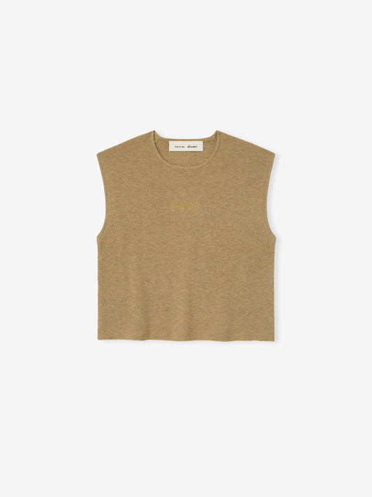 Womens Signature Rib Knit Cropped Top