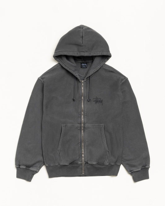 BASIC STÜSSY ZIP HOODIE PIGMENT DYED